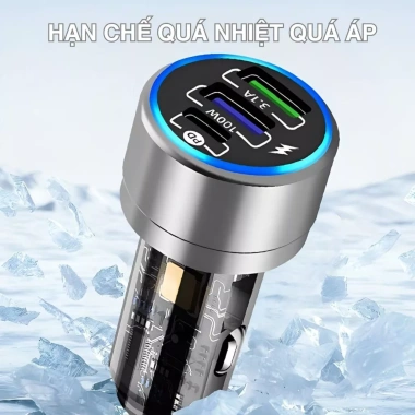 Sạc Ô Tô A60 100W - Sạc Nhanh PD+QC, Tản Nhiệt Tốt, Ổn Định, Nhỏ Gọn, Nhiều Thiết Bị 5