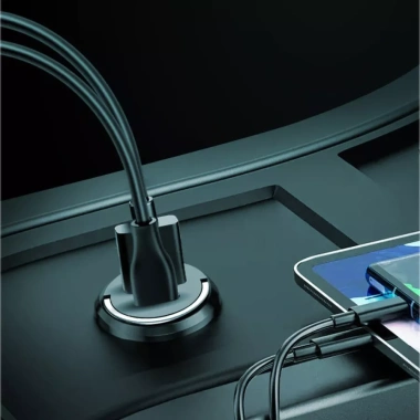 Sạc ô tô đa năng 2 cổng USB và TYPE C, phích cắm âm thanh, tương thích mọi hãng xe, giá 58.300₫