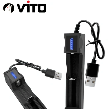 Sạc Pin 1 Cel Tự Ngắt Tiện Lợi - Hỗ Trợ 14.500/16.340/18.650/21.700/26.650, Cáp USB tích hợp, Giá 26k 2
