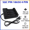 Sạc pin 18.650 4 pin 3.7-4.2V, đèn báo đầy tự ngắt, 4 cổng tự động, 29.000đ