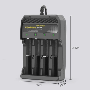 Sạc pin 18.650 4 pin 3.7-4.2V, đèn báo đầy tự ngắt, 4 cổng tự động, 29.000đ