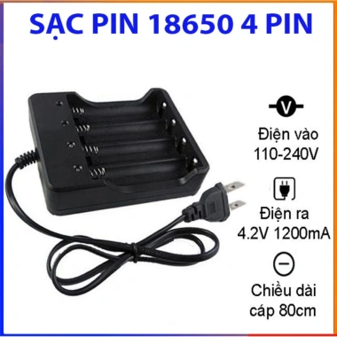 Sạc pin 18.650 4 pin 3.7-4.2V, đèn báo đầy tự ngắt, 4 cổng tự động, 29.000đ 10 Sạc pin 18.650 4 pin 3.7-4.2V, đèn báo đầy tự ngắt, 4 cổng tự động, 29.000đ 10
