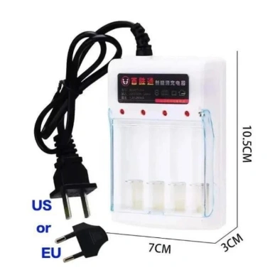 Sạc Pin 4 Khe Cao Cấp Tự Ngắt, Đèn Báo Khi Đầy - Dùng cho Pin 18.650 và AA, Giá 60.000 VND