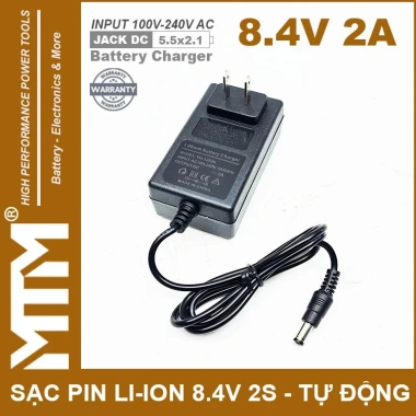 Sạc pin 8.4V 2A 2S Lithium-ion tự động thông minh - LED báo sạc - 75.000
