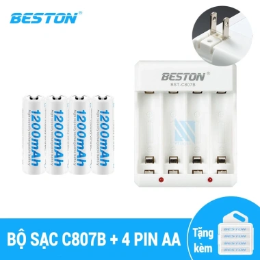 Sạc Pin AA/AAA C807B Beston 4 Pin - Dung lượng cao remote, đồ chơi, đồng hồ - 39k VND 10 Sạc Pin AA/AAA C807B Beston 4 Pin - Dung lượng cao remote, đồ chơi, đồng hồ - 39k VND 10
