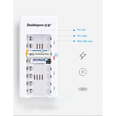 Sạc pin Doublepow DP-K18 tự ngắt 8 khe AA/AAA - Dùng cho micro karaoke, đồ chơi, chuột, đèn flash - Giá chỉ 56.000 VND 7