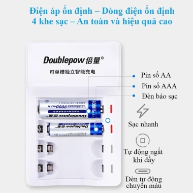 Sạc Pin K11 kèm Pin AA 1.2V 3.300mAh Doublepow - Dùng cho Micro Karaoke, Đồ Chơi, Giá 176.000₫