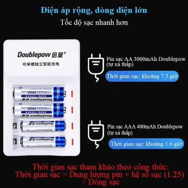 Sạc Pin K11 kèm Pin AA 1.2V 3.300mAh Doublepow - Dùng cho Micro Karaoke, Đồ Chơi, Giá 176.000₫
