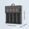 Sạc Pin Tự Ngắt 4 Khe Cao Cấp + Đèn Báo Khi Đầy - Dùng cho Pin 18.650 & AA, Phiên Bản Nâng Cấp 3