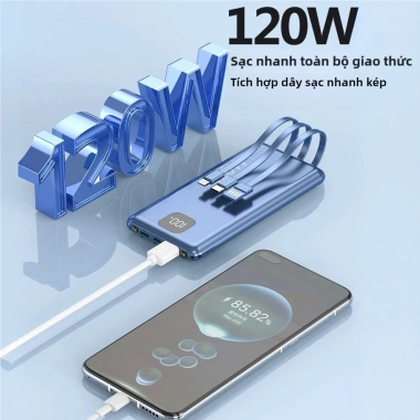 Sạc Siêu Nhanh 120W 57.000mAh Dự Phòng Ba Dây Cáp Cho Đa Thiết Bị Giá 329.999₫
