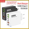 Sạc Siêu Nhanh 200W 6 Cổng 3 USB + 3 Type‑C Đa Quốc Gia EU Anh Mỹ Dùng Du Lịch