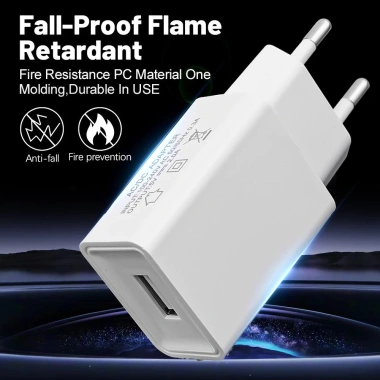 Sạc USB 5V 2A/1A Du Lịch, Bộ Chuyển Đổi EU‑US An Toàn, Cắm Tường Nhanh, Khe Cắm Ổ Cắm Đa Năng 8