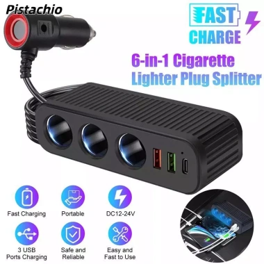 Sạc xe hơi 120W VWC PD QC3.0 Plug-and-Play, bảo vệ quá tải, splitter đa cổng, giảm giá 20% Sạc xe hơi 120W VWC PD QC3.0 Plug-and-Play, bảo vệ quá tải, splitter đa cổng, giảm giá 20%