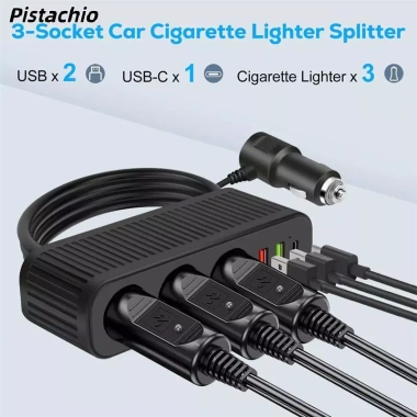 Sạc xe hơi 120W VWC PD QC3.0 Plug-and-Play, bảo vệ quá tải, splitter đa cổng, giảm giá 20% 3