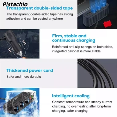 Sạc xe hơi 120W VWC PD QC3.0 Plug-and-Play, bảo vệ quá tải, splitter đa cổng, giảm giá 20% 5