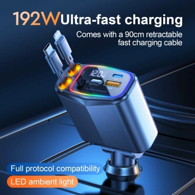 Sạc Xe Hơi 175W Thở Khí Quyển 1 Kéo 4 Xe - Sạc Nhanh, Cáp Đa Năng, Giá 441.605₫ 5