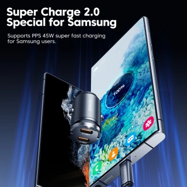 Sạc Xe Hơi 45W Type‑C PPS 33W PD – Sạc Nhanh Vòng Kéo USB cho Samsung, Xiaomi – 108.900₫ 2