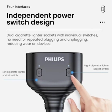 Sạc Xe Hơi Philips DLP4.101B 30W USB PD Siêu Nhanh, Cổng USB + PD, Đa Dụng Cho Ô Tô và Ô Tụ