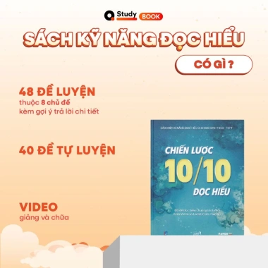 Sách Chiến lược 10/10 Đọc hiểu - Kỹ năng đọc hiểu HS THCS‑THPT QANDA, giá 274.000₫ 2