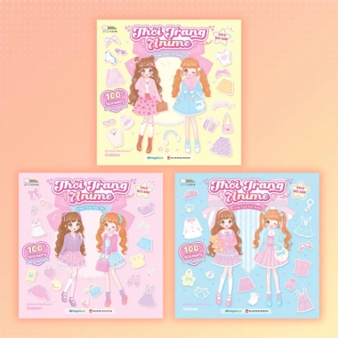 Sách Combo 3 cuốn Anime - Bóc dán 300+ stickers váy, phụ kiện, giảm còn 39.840đ