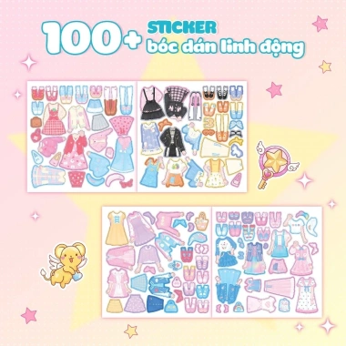 Sách Combo 3 cuốn Anime - Bóc dán 300+ stickers váy, phụ kiện, giảm còn 39.840đ 2