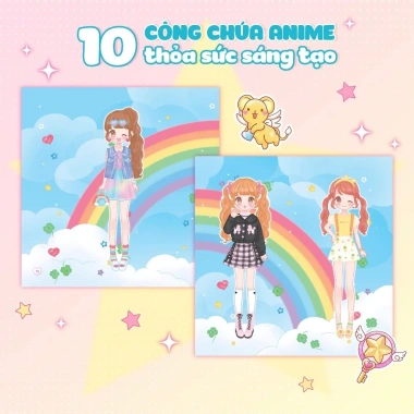 Sách Combo 3 cuốn Anime - Bóc dán 300+ stickers váy, phụ kiện, giảm còn 39.840đ 3