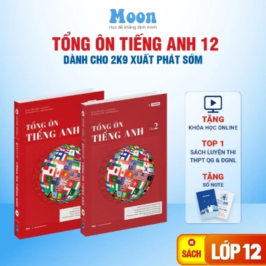 Sách Tổng ôn Tiếng Anh Tập 1 & 2 Moonbook - Luyện thi THPT, ĐGN, chỉ 200.000 VNĐ