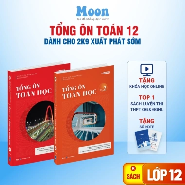 Sách tổng ôn Toán lớp 12 tập 1 & 2 Moonbook - Luyện thi THPT quốc gia, 124.000₫