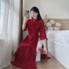 Sale 30% Áo dài gấm châu sa cách tân dáng suông hot Tết 2.026 Giá 182.280₫ 4
