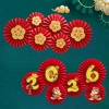 Sale 40% Bộ 6 Quạt Giấy Nhung Đỏ Gấp Sẵn Dán Tường Trang Trí Tết 2.026 Nomihome 5