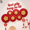 Sale 40% Bộ 6 Quạt Giấy Nhung Đỏ Gấp Sẵn Dán Tường Trang Trí Tết 2.026 Nomihome 9