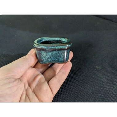 Sale 6k - Chậu bonsai mini ktpb 3-5cm sen đá sương rồng men xanh hỏa biến, chỉ 60.000₫