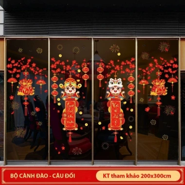 SALE Decal Tết 2.026 Hít Tĩnh Điện Dán Kính - Trang Trí Tết Happy New Year Giá Ưu Đãi 33.716₫