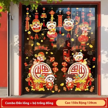SALE RẺ Decal Dán Tết 2.026 In Hai Mặt Dán Kính Cành Đào Trang Trí Không Keo Hít Tĩnh Điện – Giá 40.000đ
