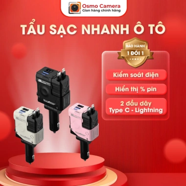 Sale Tẩu Sạc Nhanh Ô Tô 120W 2 Cổng Lightning & Type‑C, Hỗ Trợ PD/QC3.0, Giá 139.000đ