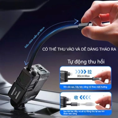 Sale Tẩu Sạc Nhanh Ô Tô 120W 2 Cổng Lightning & Type‑C, Hỗ Trợ PD/QC3.0, Giá 139.000đ