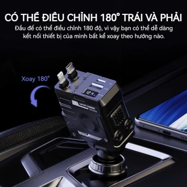 Sale Tẩu Sạc Nhanh Ô Tô 120W 2 Cổng Lightning & Type‑C, Hỗ Trợ PD/QC3.0, Giá 139.000đ