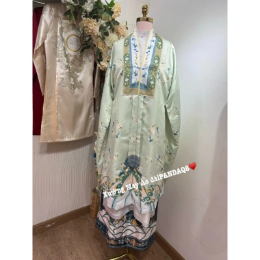 Sẵn Hoá Tốc 4H Cặp Áo Dài Tạc Nam Nữ Việt Cổ Phục Nhật Bình Lụa Gấm Xanh Mint Giá 490k