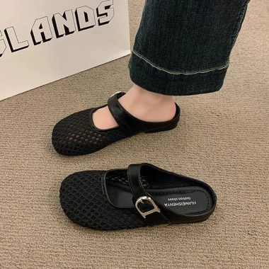Sandal Giày Cao Gót Nữ Đế Xăng Đan Chống Trơn Trượt Đóng Mũi Công Sở Du Lịch