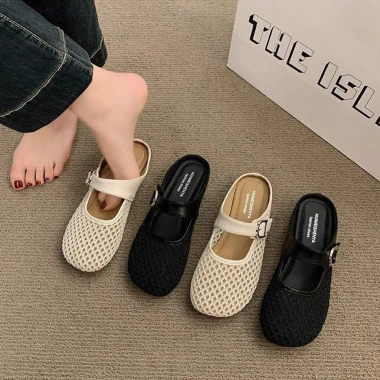 Sandal Giày Cao Gót Nữ Đế Xăng Đan Chống Trơn Trượt Đóng Mũi Công Sở Du Lịch 4 Sandal Giày Cao Gót Nữ Đế Xăng Đan Chống Trơn Trượt Đóng Mũi Công Sở Du Lịch 4