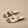 Sandal Nữ 3 Phân Đế Thấp Trắng Bạc – Dép Đi Biển Giá Ưu Đãi 280k