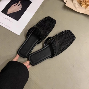Sandal Nữ Atikota Baotou Dệt Kim Mềm Rỗng Lưới Dép Sinh Viên Mùa Hè Ngoài Trời 169k
