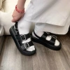 Sandal nữ da dần 2 khuy Bản to QĐ70 2 màu siêu hót, thoải mái & thời trang 2