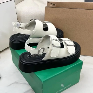 Sandal nữ da dần 2 khuy Bản to QĐ70 2 màu siêu hót, thoải mái & thời trang