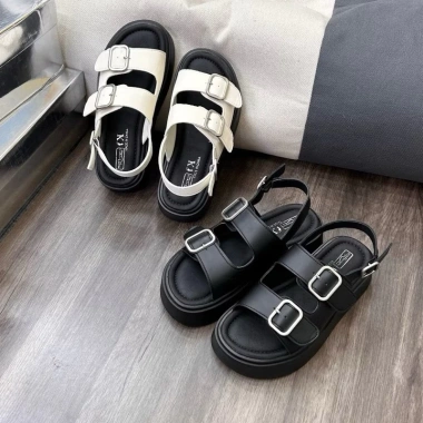 Sandal nữ da dần 2 khuy Bản to QĐ70 2 màu siêu hót, thoải mái & thời trang