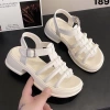 Sandal nữ đế cao 4cm da sần 3 quai đan ngang Fullbox - Đế độn mùa hè du lịch 265k
