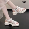 Sandal nữ đế cao 4cm da sần 3 quai đan ngang Fullbox - Đế độn mùa hè du lịch 265k 6