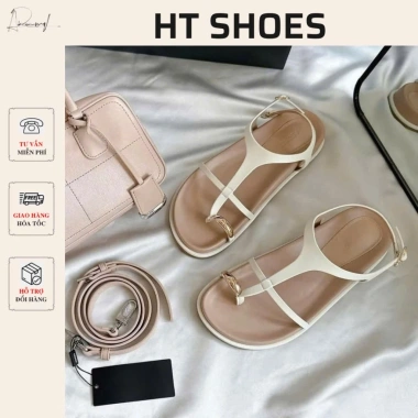 Sandal nữ PD kẹp ngón da mềm, khóa kim loại chắc, đế bệt 1.5cm style Hàn xinh, đi học đi chơi 309k VND