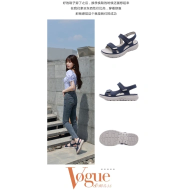 Sandal Nữ Quai Ngang Siêu Nhẹ Khóa Dán - Đế Gót 3cm, Phong Cách Khỏe Khoắn, 425k
