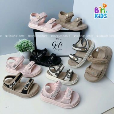Sandal quai hậu bé gái họa tiết cao cấp size 27-37 đế mềm thoáng mát đi chơi B19 B11+